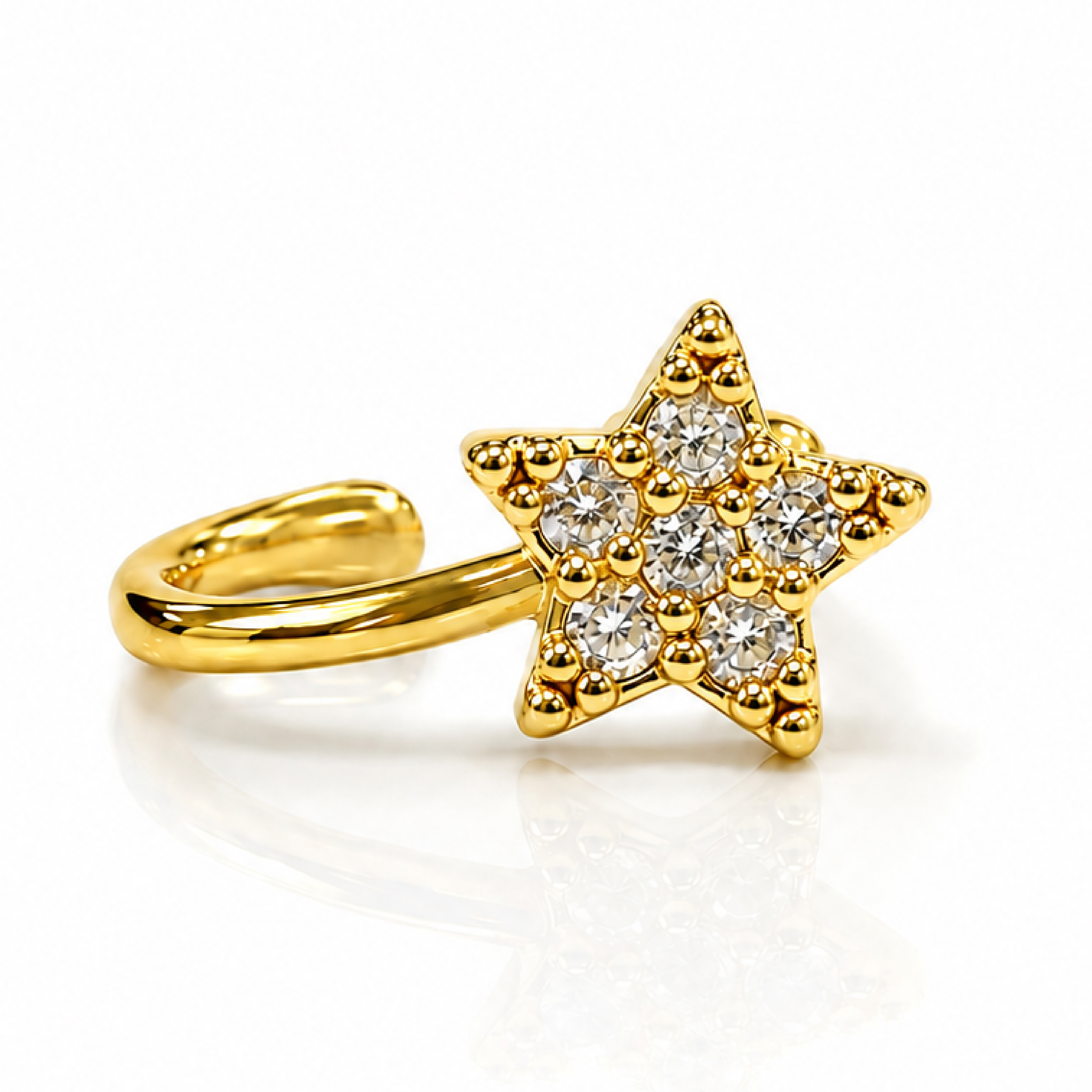 星形耳骨夾佩戴細節